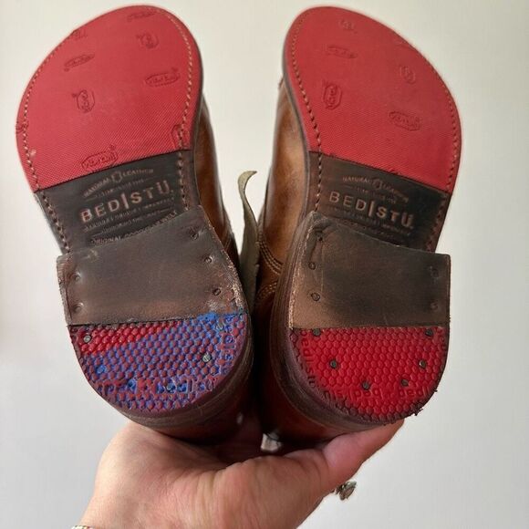 Bed|Stu Women’s Bonnie II Vegetable Tan Leather Lace Up Combat Ankle Boot - Picture 8 of 13